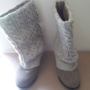 STEVE MADDEN TAN FABRIC SUEDE ANKLE BOOTS 7.5